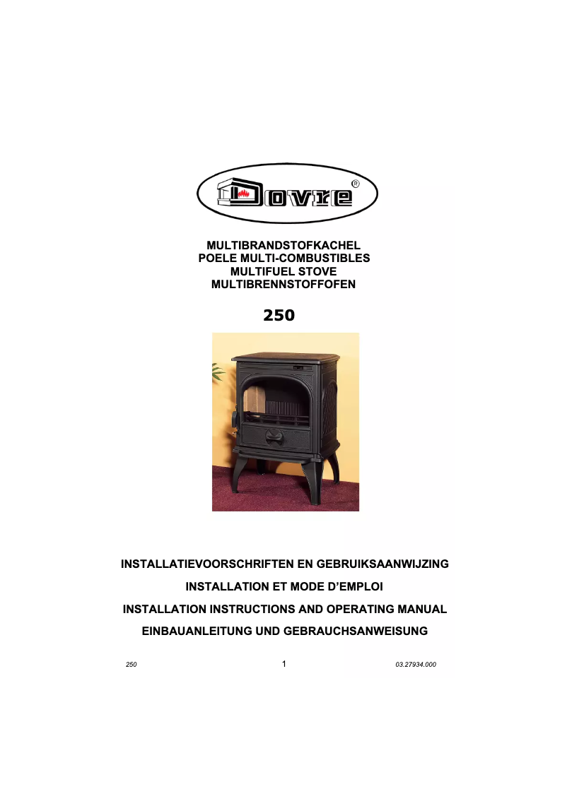 Page 1 de la notice Manuel utilisateur Dovre 250