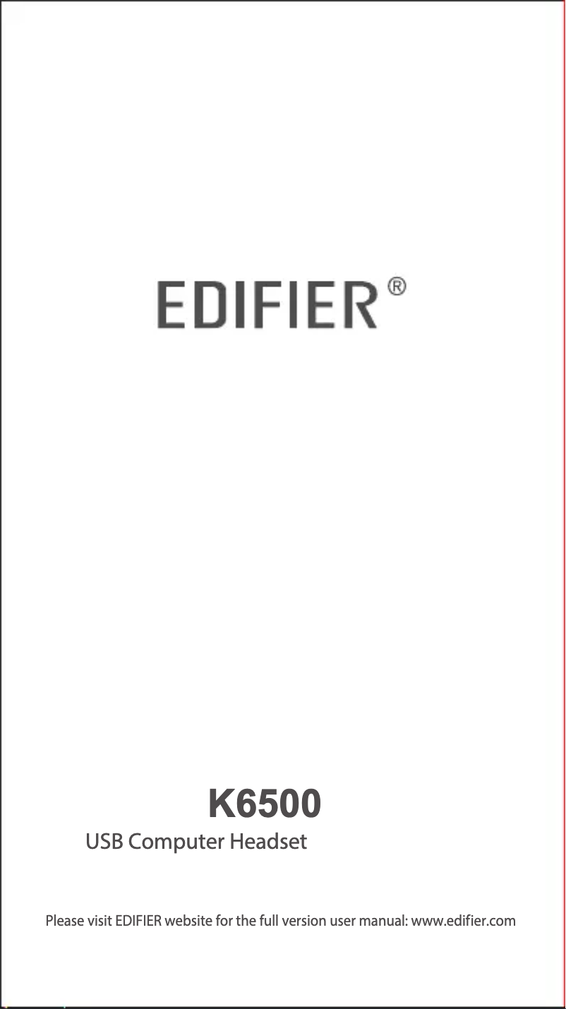 Page 1 de la notice Manuel utilisateur Edifier K6500