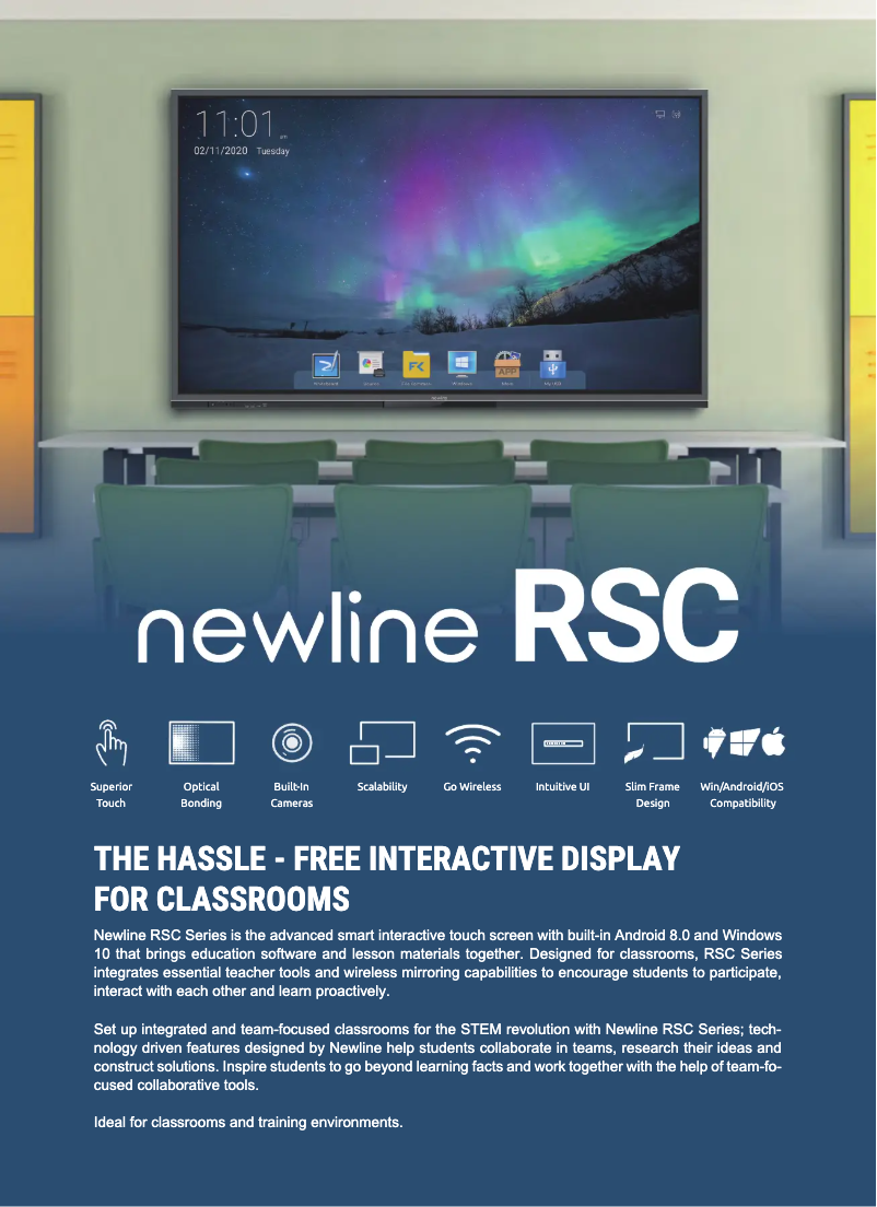 Page n°1 - Fiche technique Newline TT-6519RSC