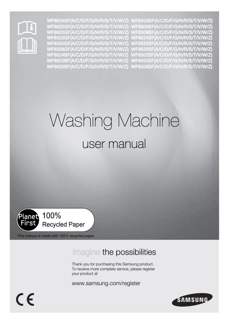 Page 1 de la notice Manuel utilisateur Samsung WF8622SFV