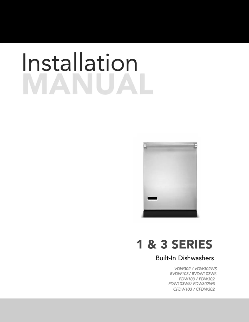 Page 1 de la notice Guide d'installation Viking RVDW103WSSS