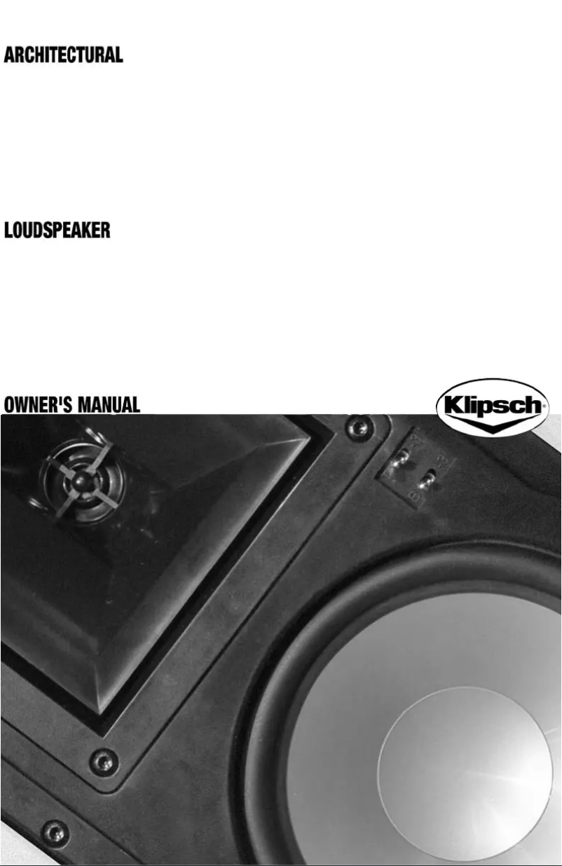 Page n°1 - Manuel utilisateur Klipsch R-1650-CSM