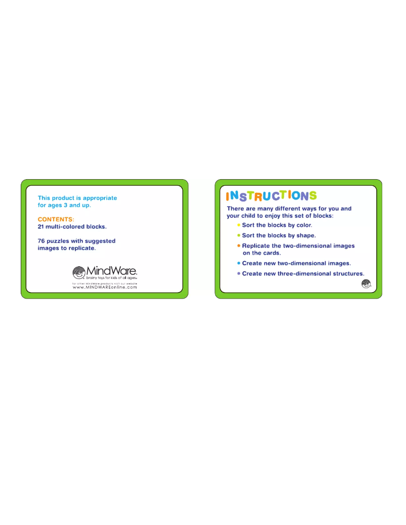 Page n°1 - Manuel utilisateur MindWare Block Buddies