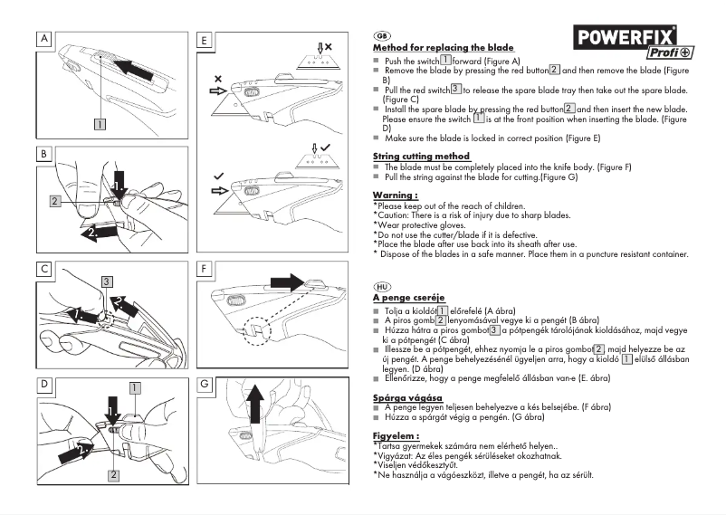 Page n°1 - Manuel utilisateur Powerfix HG00239B