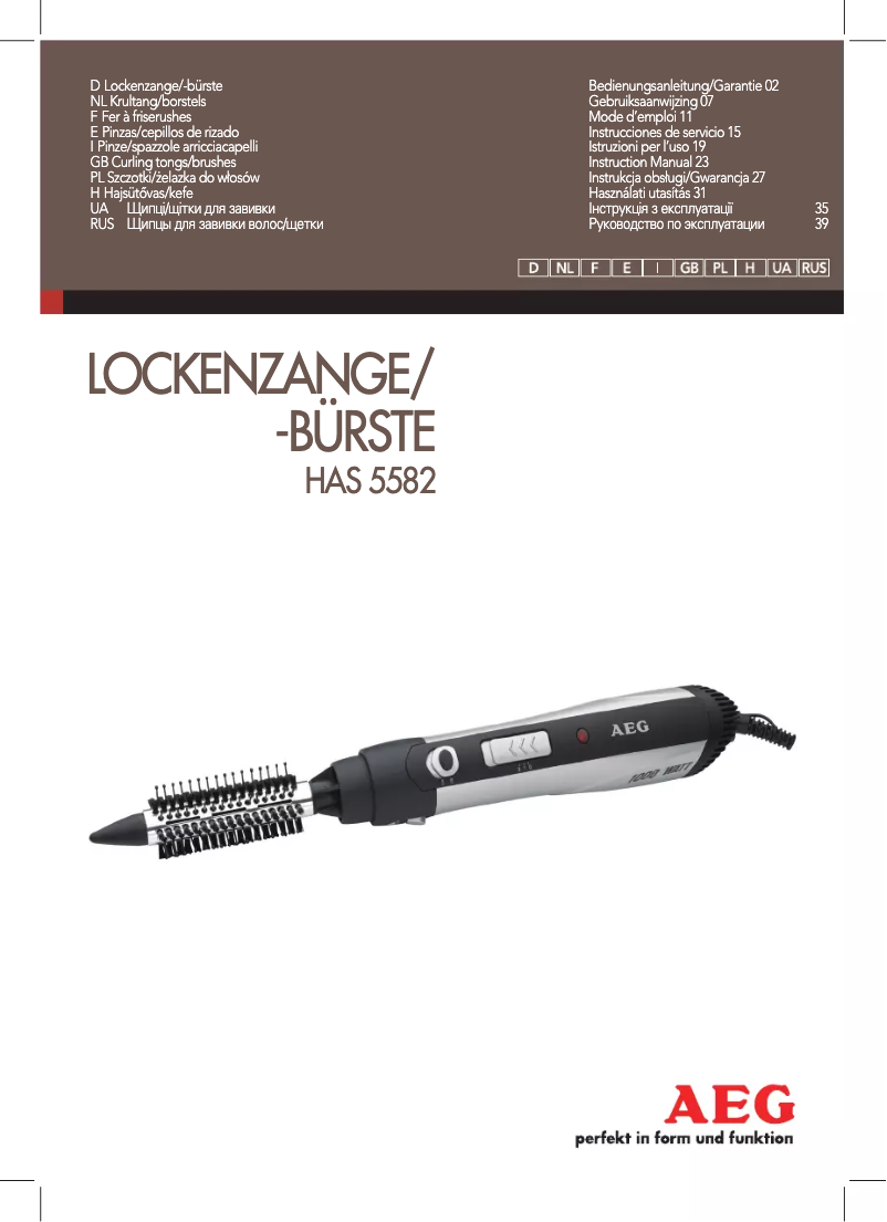 Page 1 de la notice Manuel utilisateur AEG HAS 5582