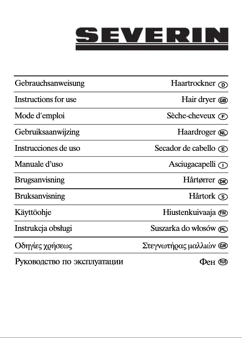 Page n°1 - Manuel utilisateur Severin HT 6021