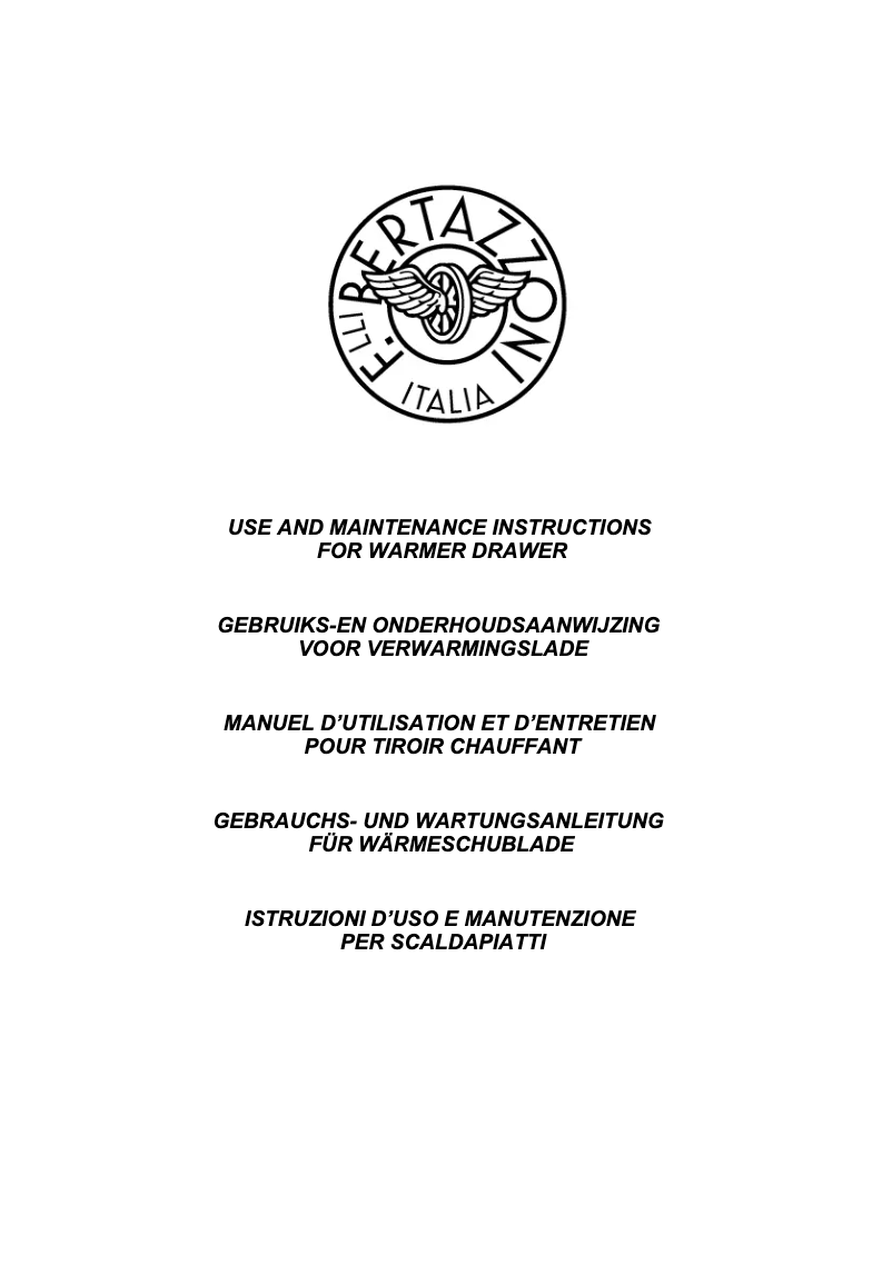 Page 1 de la notice Mode d'emploi Bertazzoni WD60CONX