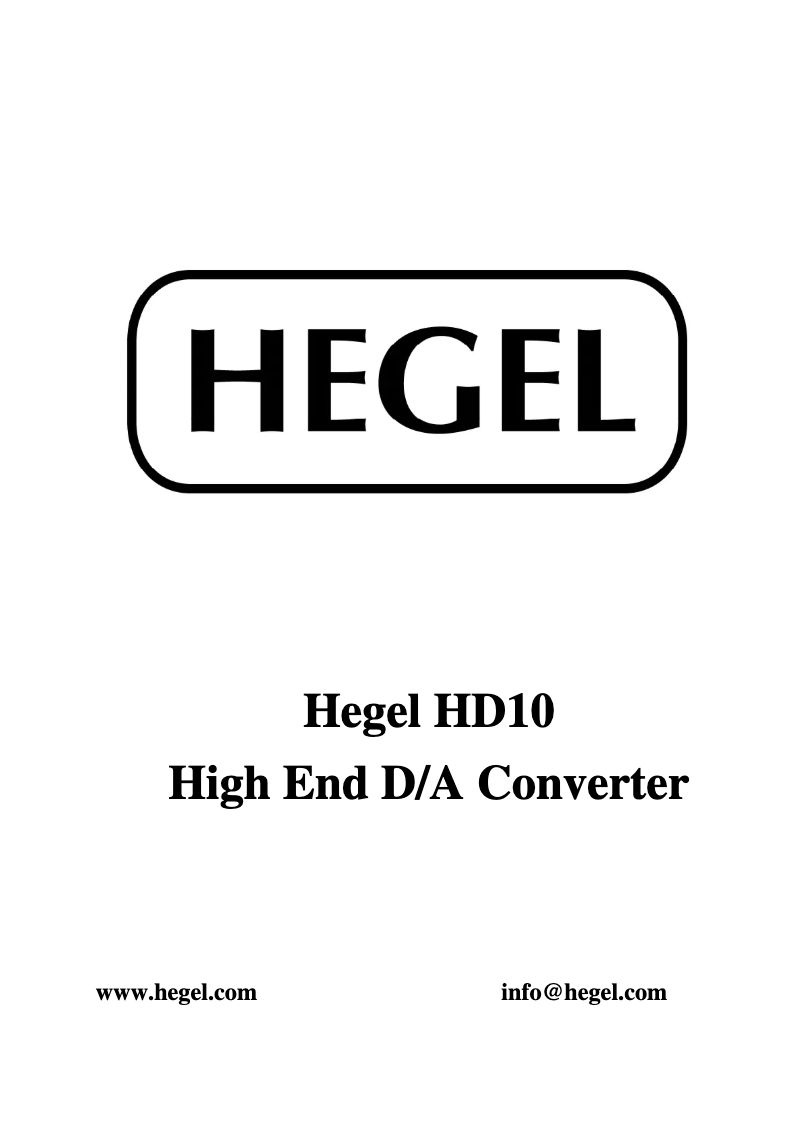 Image de la première page du manuel de l'appareil HD10