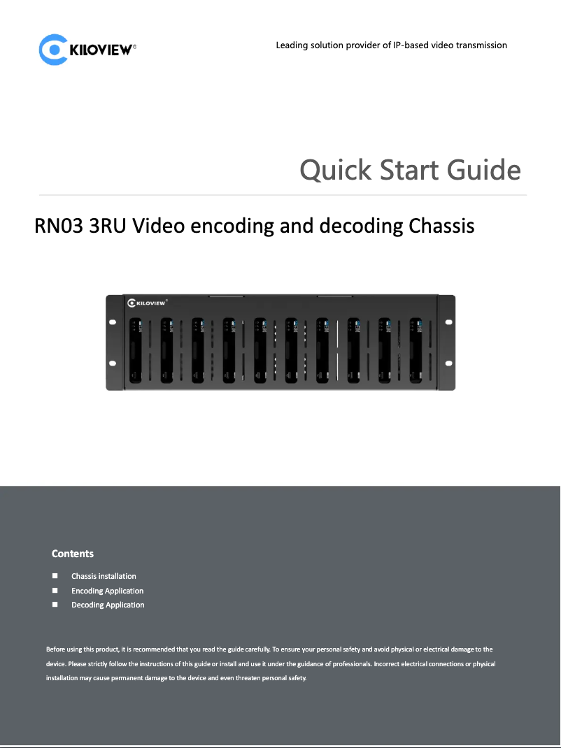 Image de la première page du manuel de l'appareil RN03