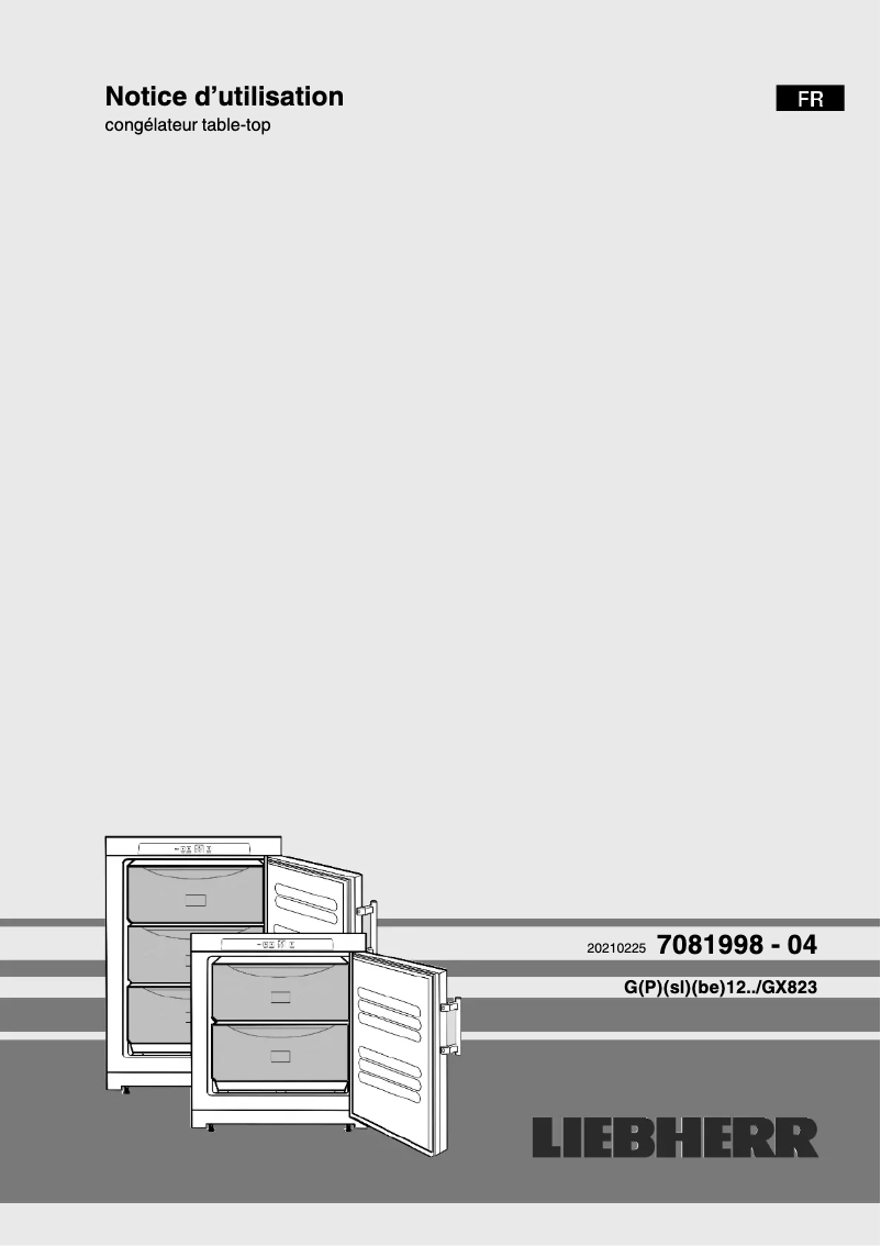 Page 1 of the manual User Manual Liebherr G 1223 Comfort