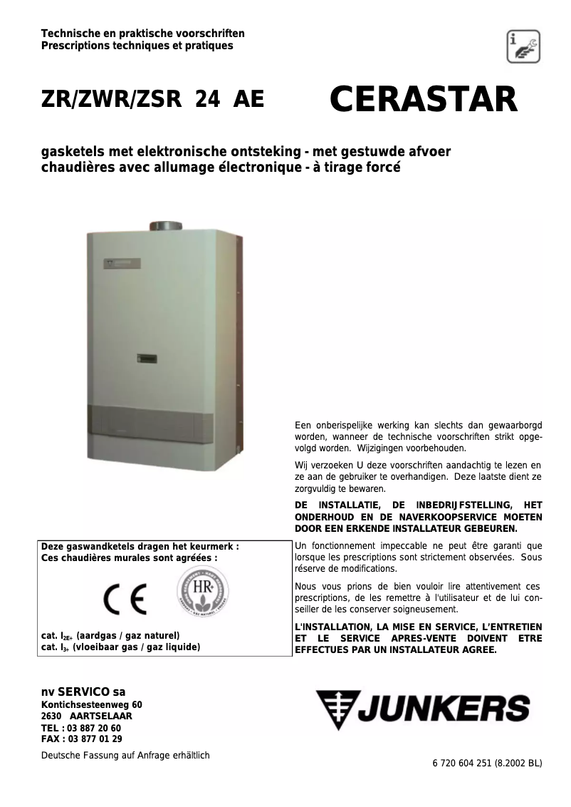 Image de la première page du manuel de l'appareil Cerastar ZSR 24 AE