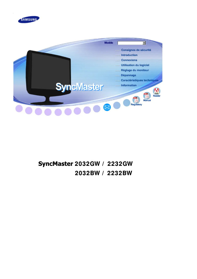 Page 1 de la notice Manuel utilisateur Samsung SyncMaster 2032BW