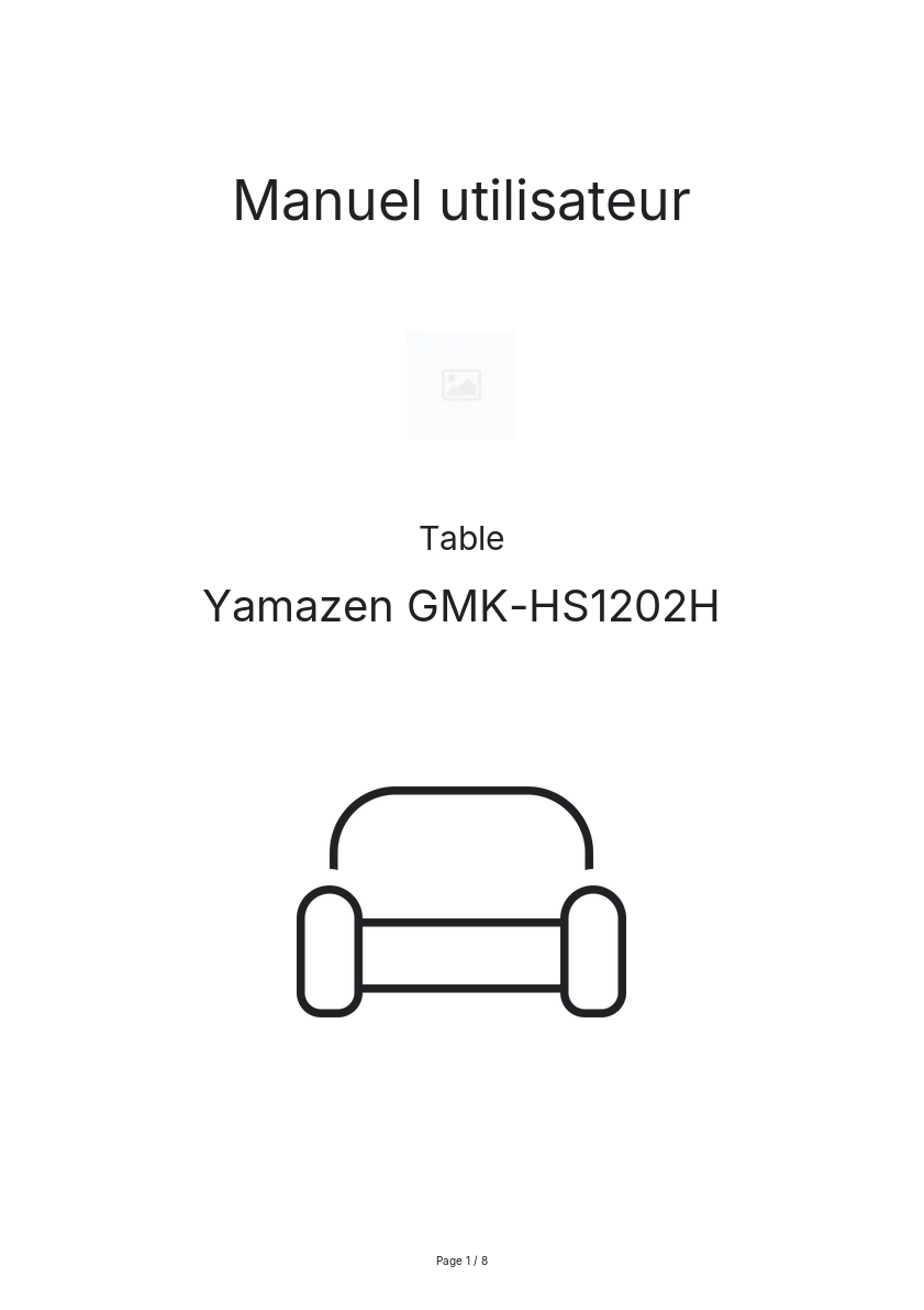 Image de la première page du manuel de l'appareil GMK-HS1202H