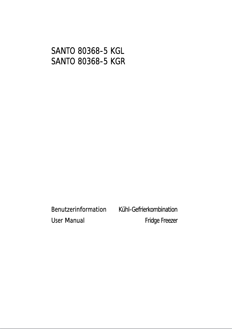 Page 1 de la notice Manuel utilisateur AEG S 80368 KGR5