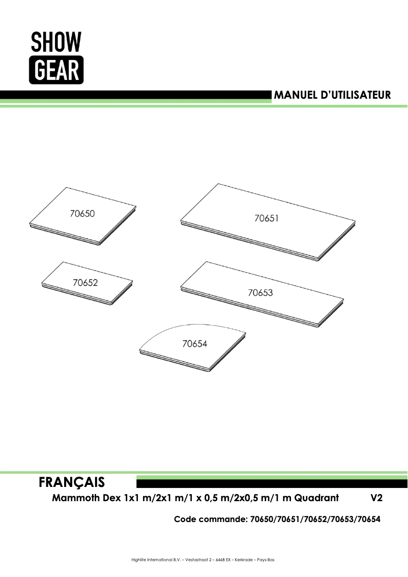 Page 1 de la notice Manuel utilisateur Showtec Mammoth Dex