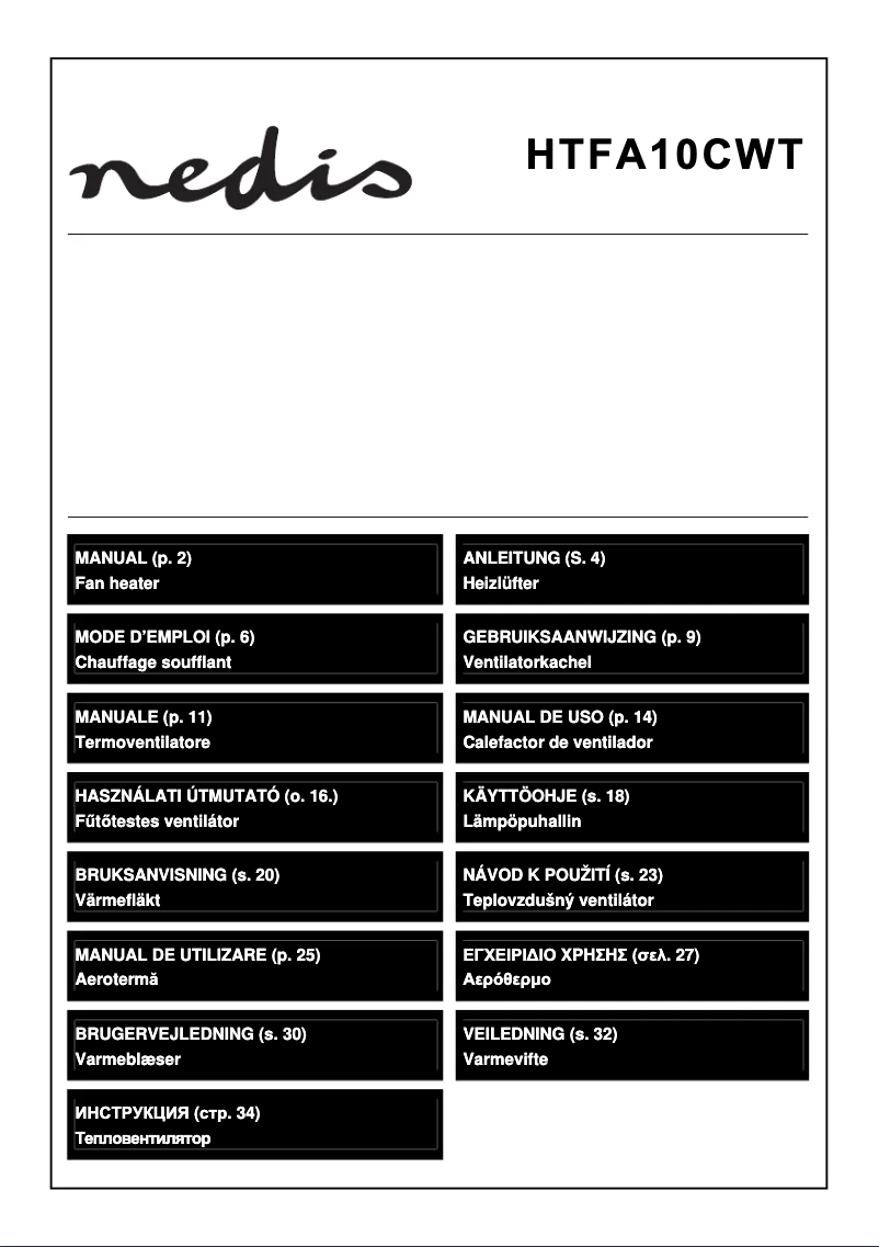 Page 1 of the manual User Manual Nedis HTFA10CWT