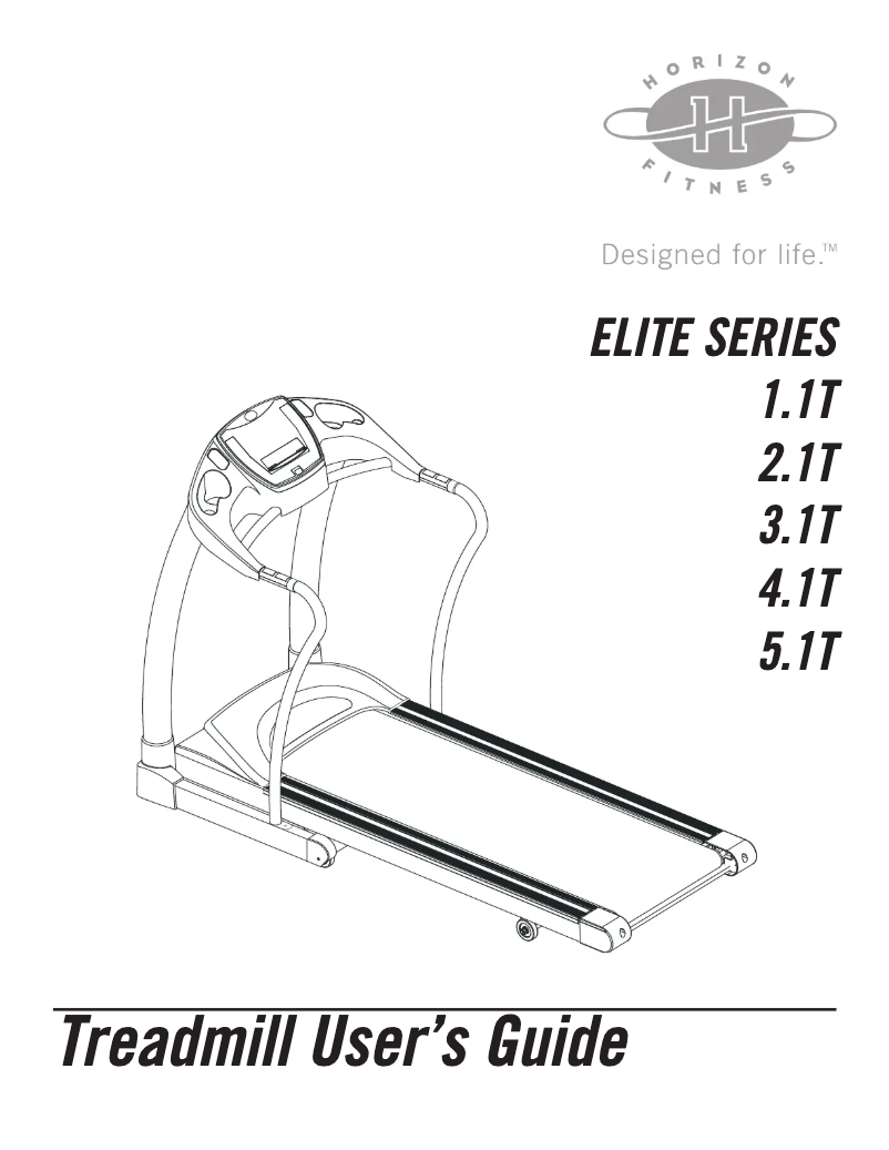 Page 1 de la notice Manuel utilisateur Horizon Fitness Elite 2.1T