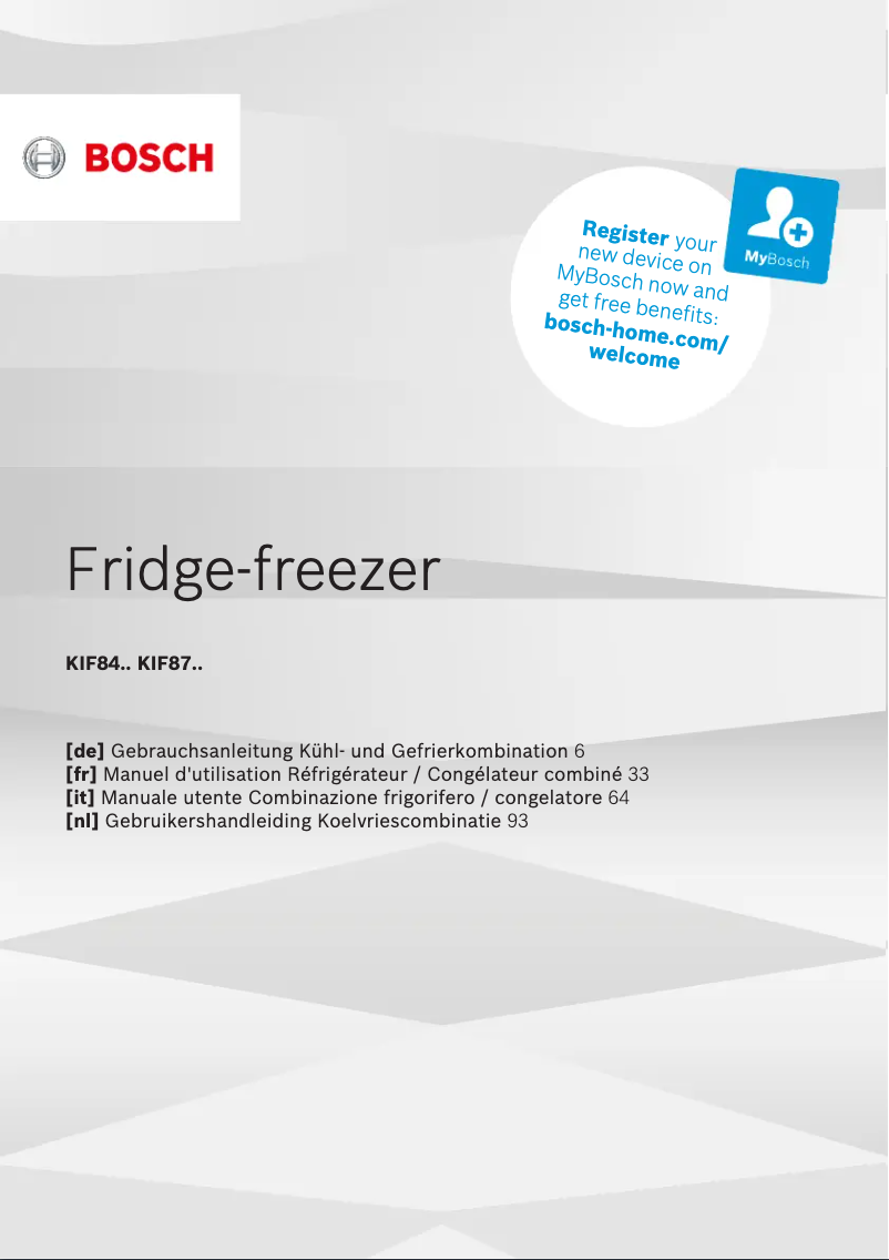 Page n°1 - Manuel utilisateur Bosch KIF87SDB0