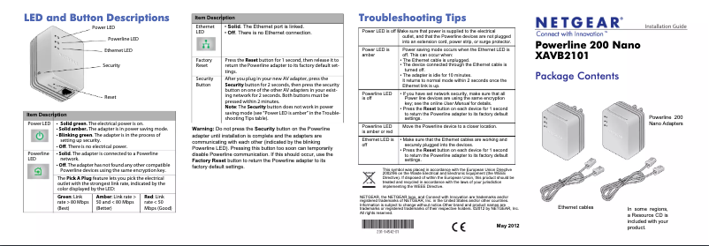 Page n°1 - Guide d'installation Netgear XAV2101v2