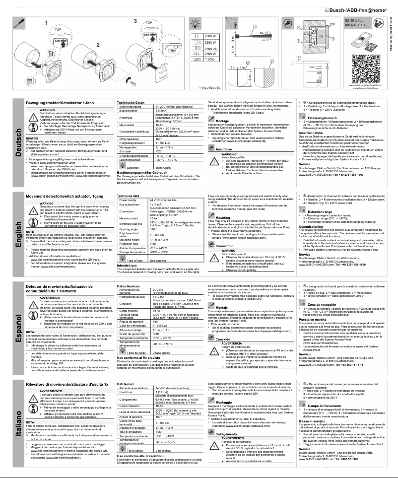 Imagen de la primera página del manual del dispositivo 2CKA006220A0112