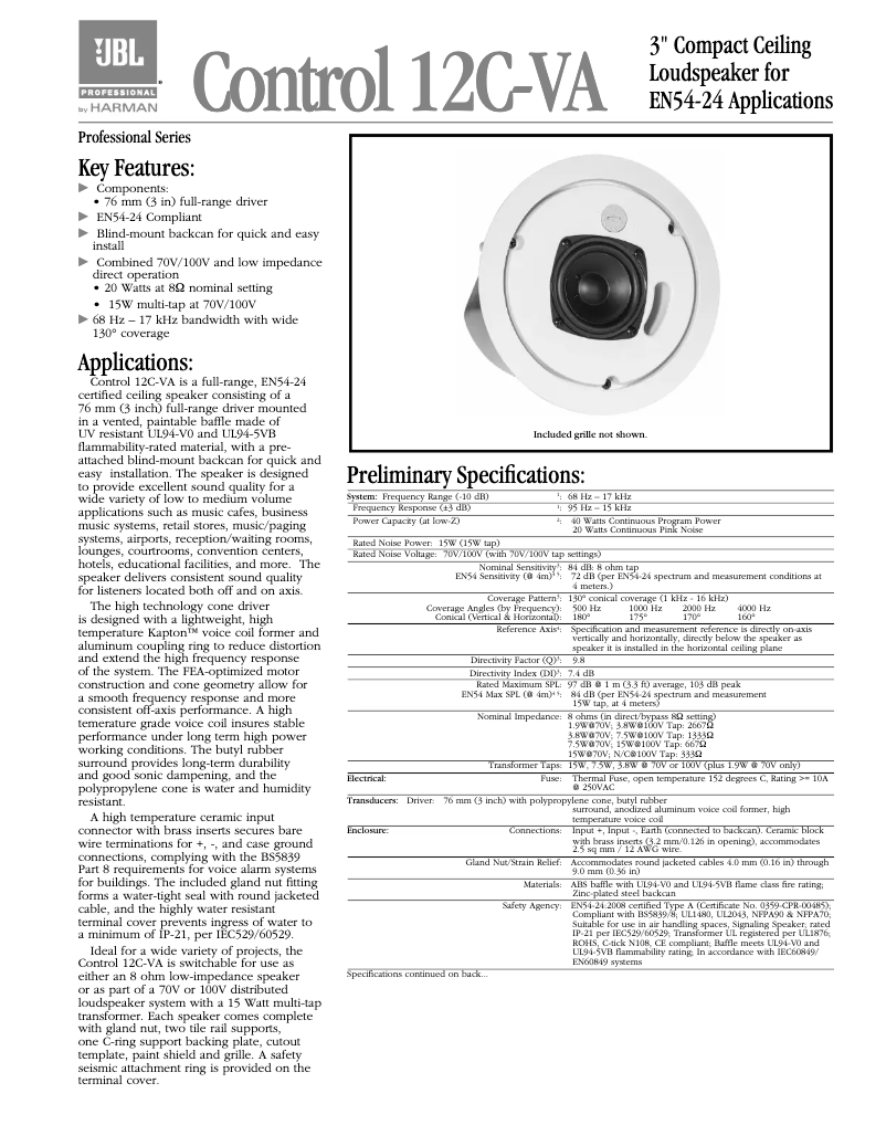 Image de la première page du manuel de l'appareil Control 12C-VA