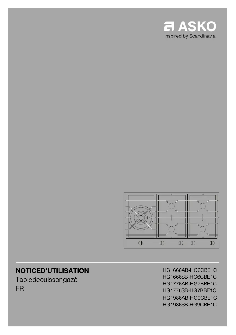 Page 1 de la notice Manuel utilisateur Asko HG1776AB