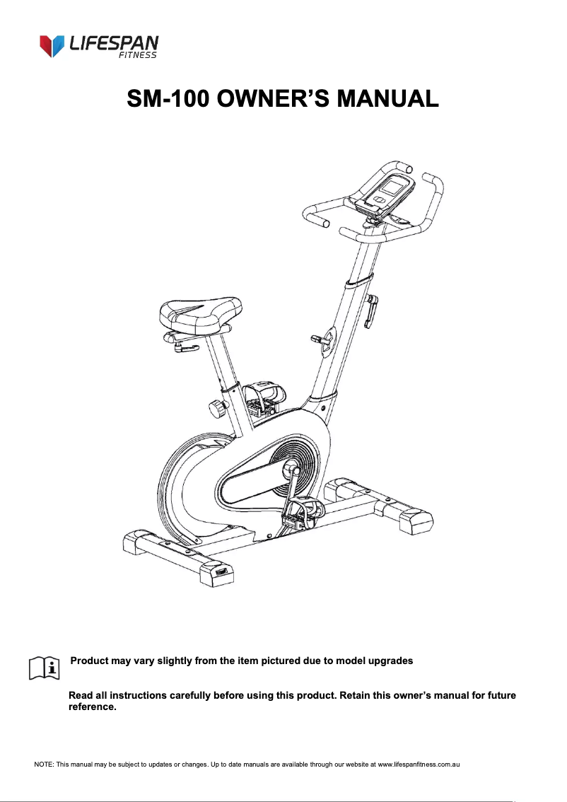Page n°1 - Manuel utilisateur LifeSpan SM-100