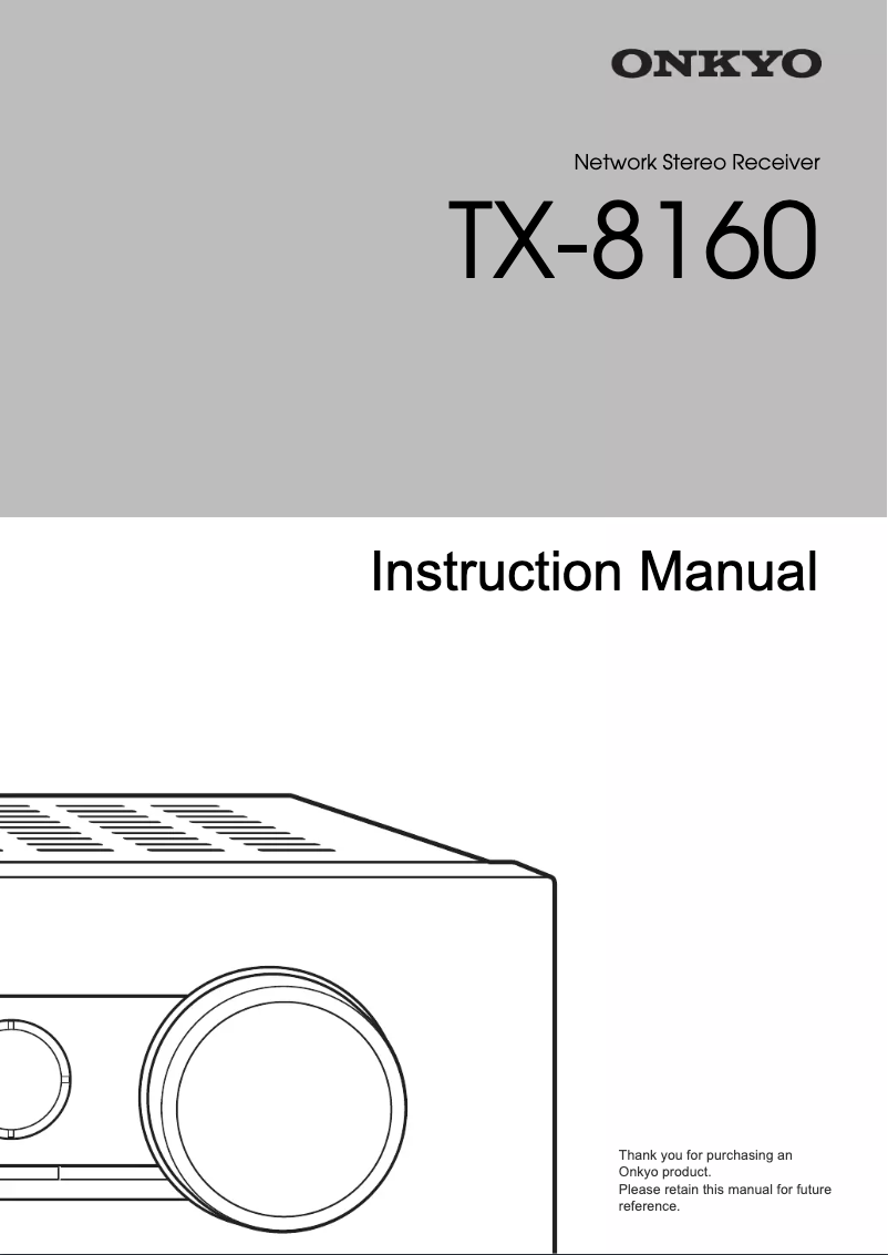 Page n°1 - Manuel utilisateur Onkyo TX-8160