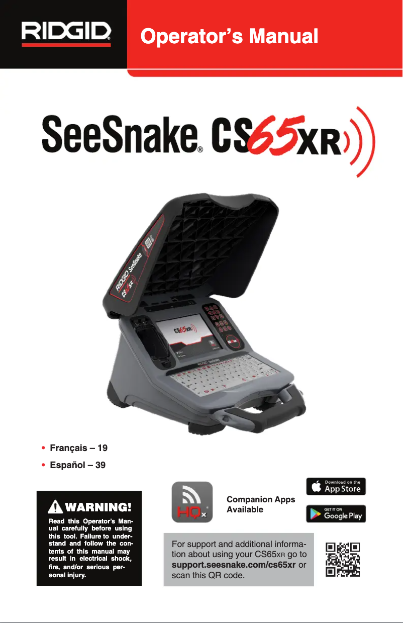 Página 1 del manual Manual de usuario Ridgid SeeSnake CS65XR