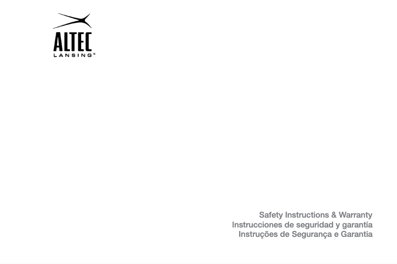 Page n°1 - Manuel utilisateur Altec Lansing BXR1221