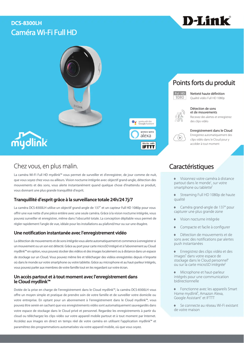 Page n°1 - Fiche technique D-Link DCS-8300LH
