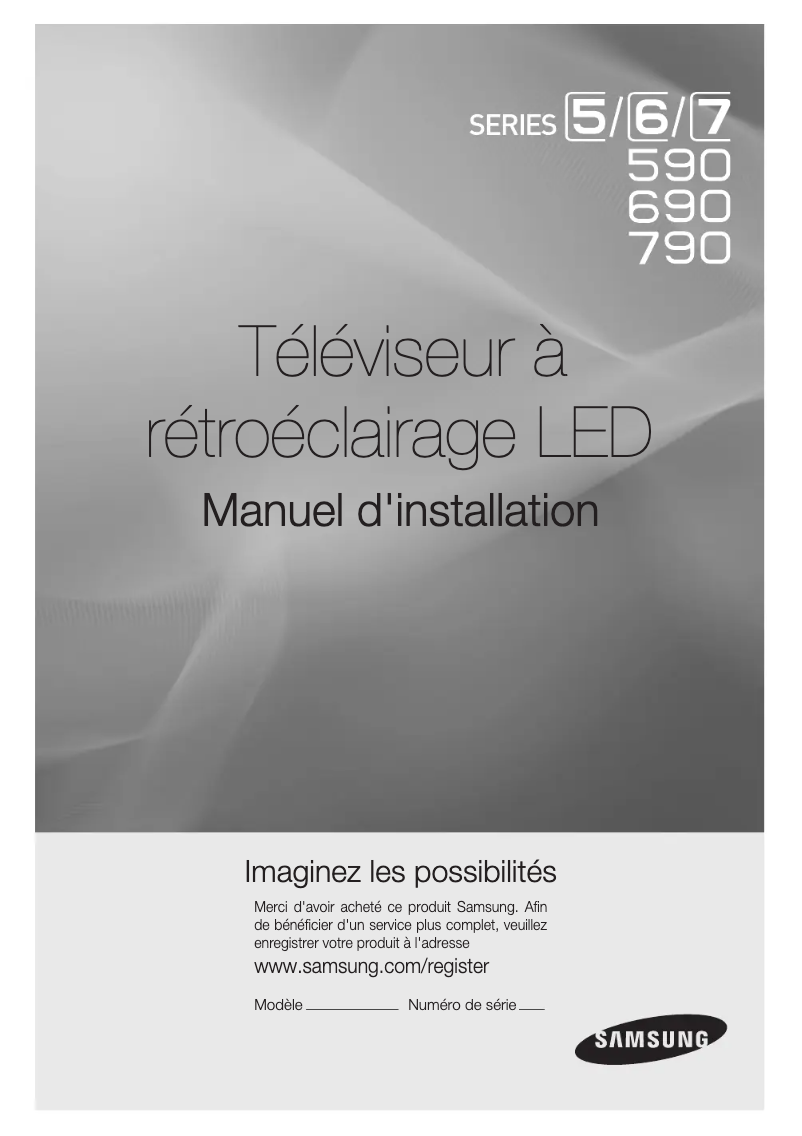 Page 1 de la notice Guide d'installation Samsung HG40NA590
