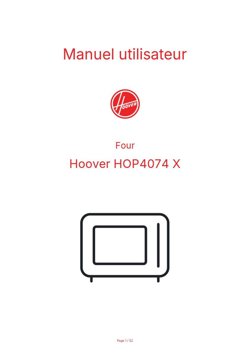 Image de la première page du manuel de l'appareil HOP4074 X