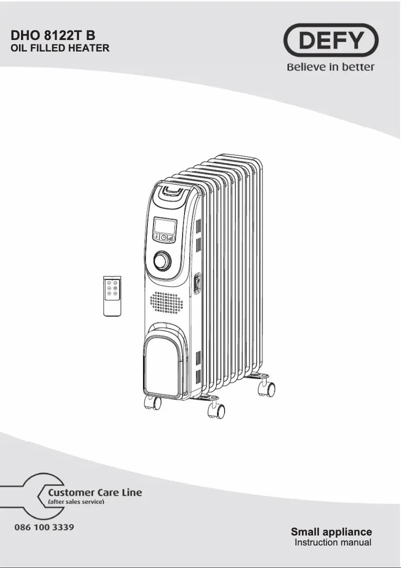 Page 1 de la notice Manuel utilisateur Defy DHO8122TB