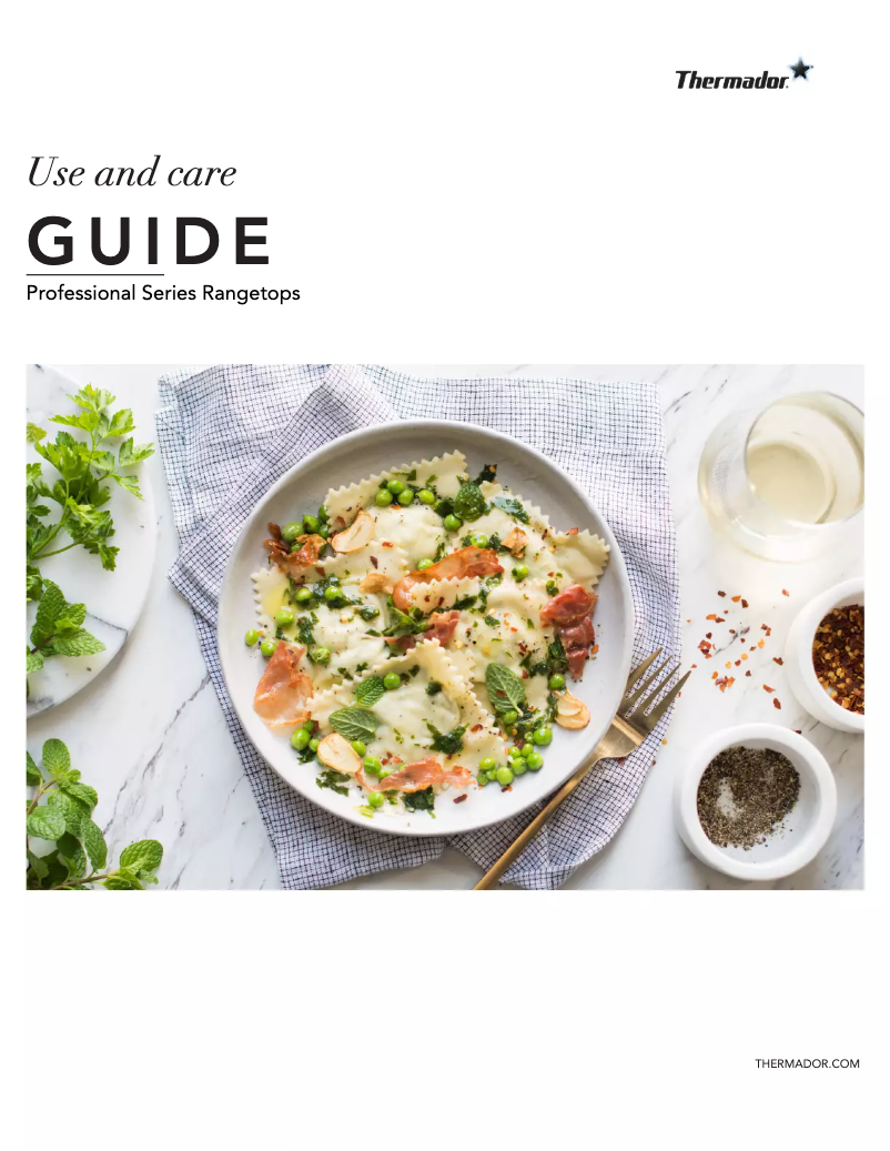 Page 1 de la notice Manuel d'utilisation et d'entretien Thermador PCG486WL