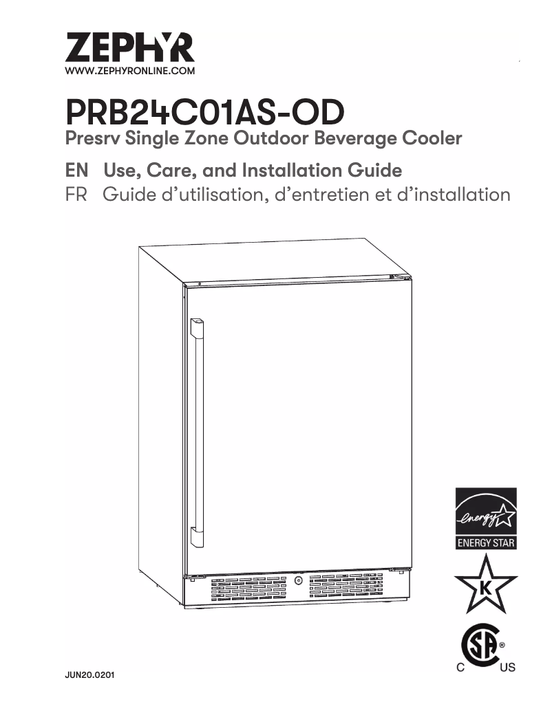 Page n°1 - Guide d'installation Zephyr PRB24C01ODSS