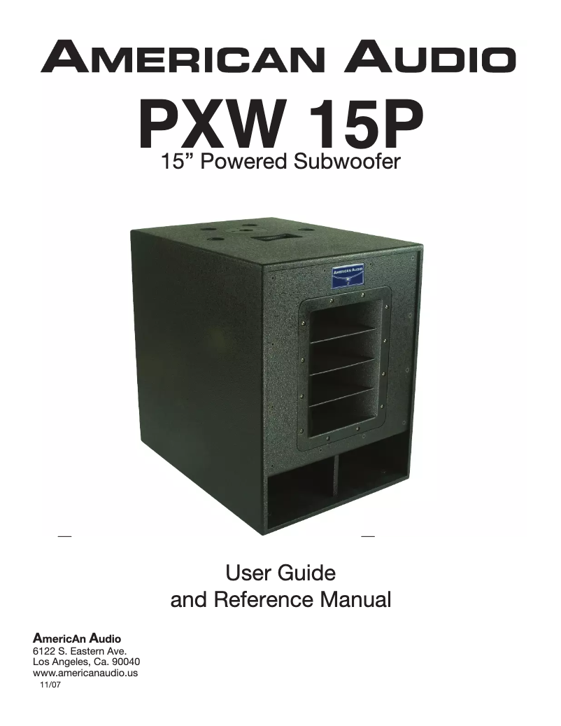 Página 1 del manual Manual de usuario American Audio PXW 15 P