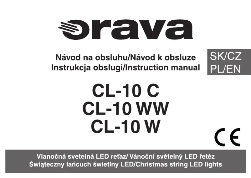 Page n°1 - Manuel utilisateur Orava CL-10 C