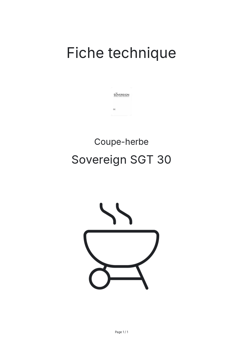 Image de la première page du manuel de l'appareil SGT 30