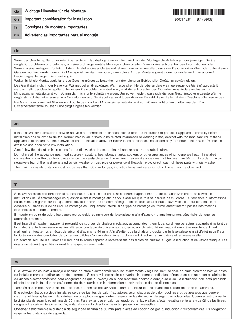 Page n°1 - Manuel utilisateur Bosch SCE52M75EU