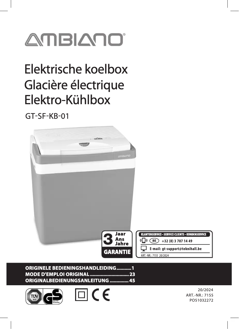 Página 1 del manual Manual de usuario Ambiano GT-SF-KB-01-US