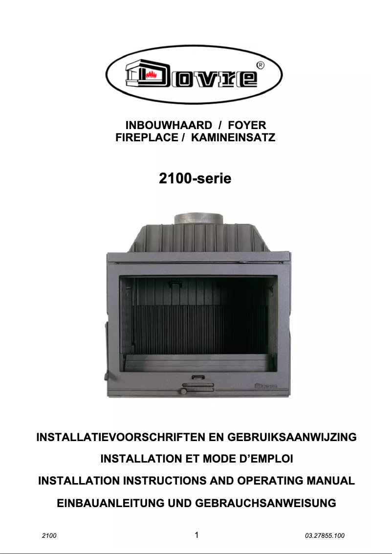 Page n°1 - Manuel utilisateur Dovre 2100R