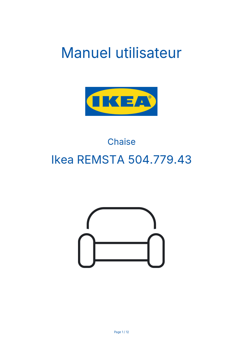 Page 1 de la notice Manuel utilisateur Ikea REMSTA 504.779.43