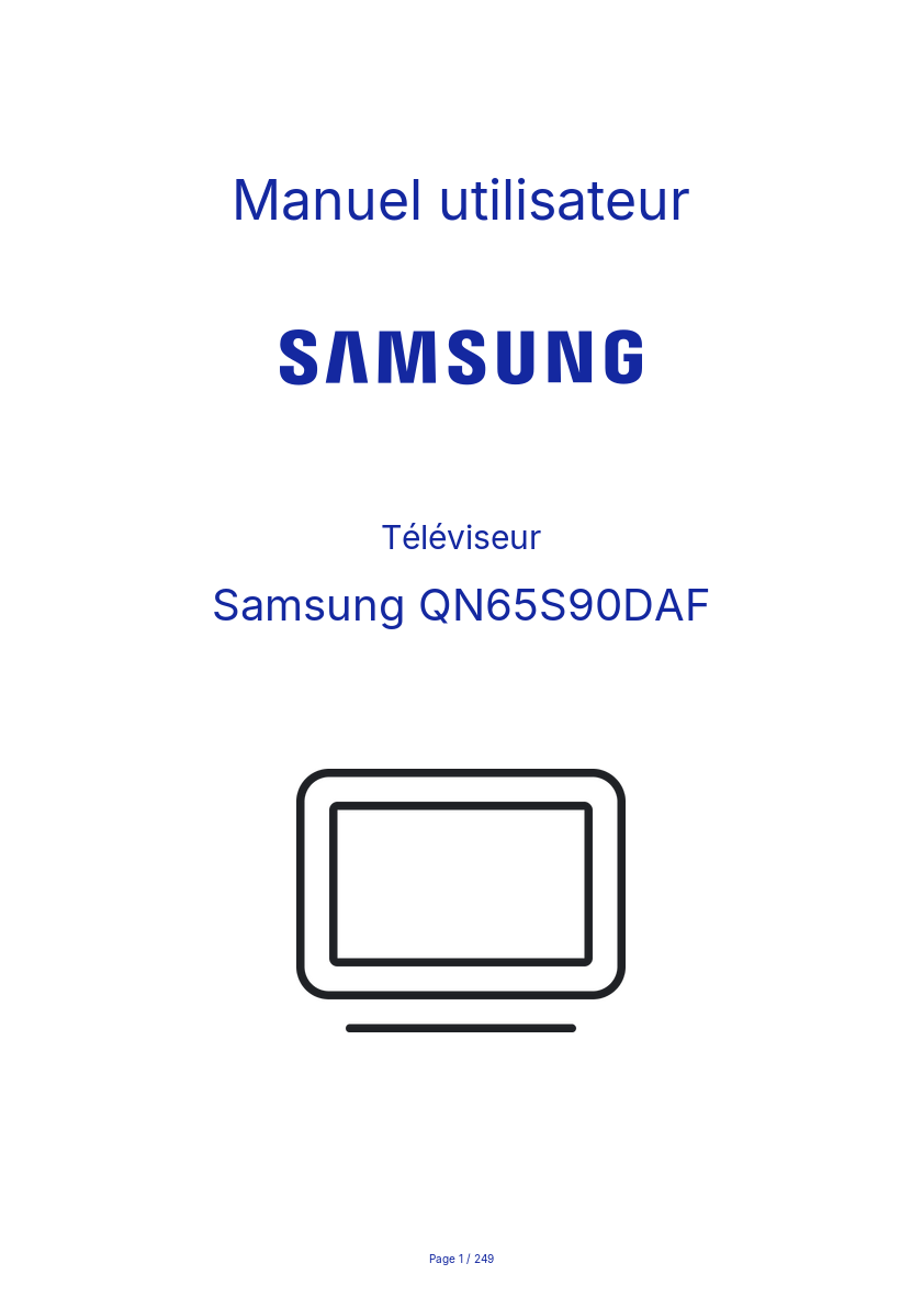 Page n°1 - Manuel utilisateur Samsung QN65S90DAF