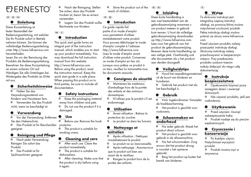 Page 1 de la notice Manuel utilisateur Ernesto IAN 378127