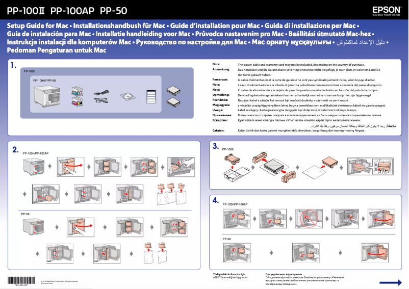 Image de la première page du manuel de l'appareil PP-100AP