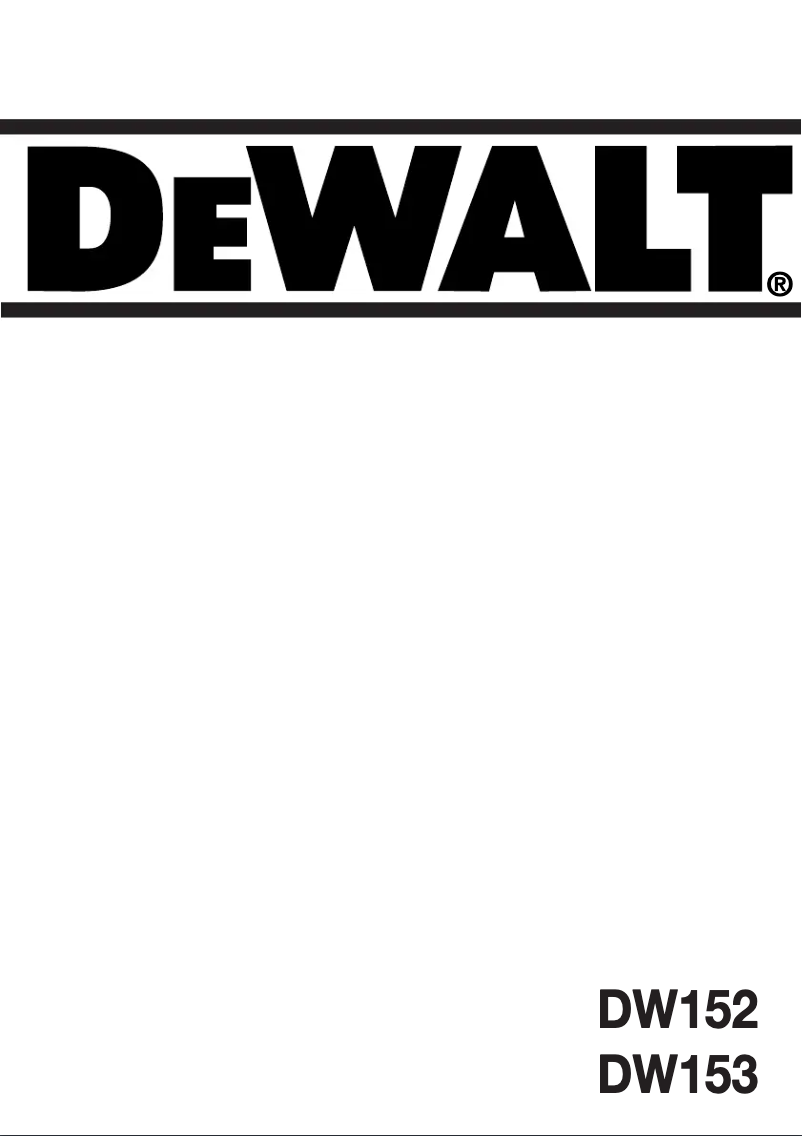 Page 1 de la notice Manuel utilisateur DeWalt DW153