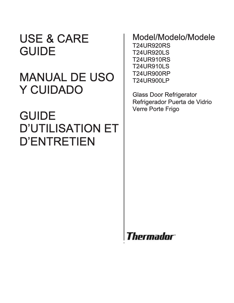 Page 1 de la notice Manuel utilisateur Thermador T24UR910RS