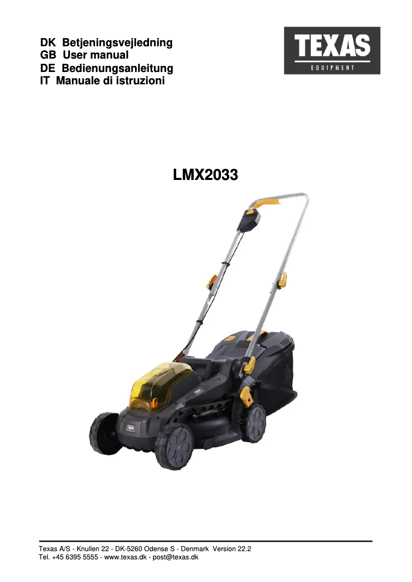 Page n°1 - Manuel utilisateur Texas LMX2033