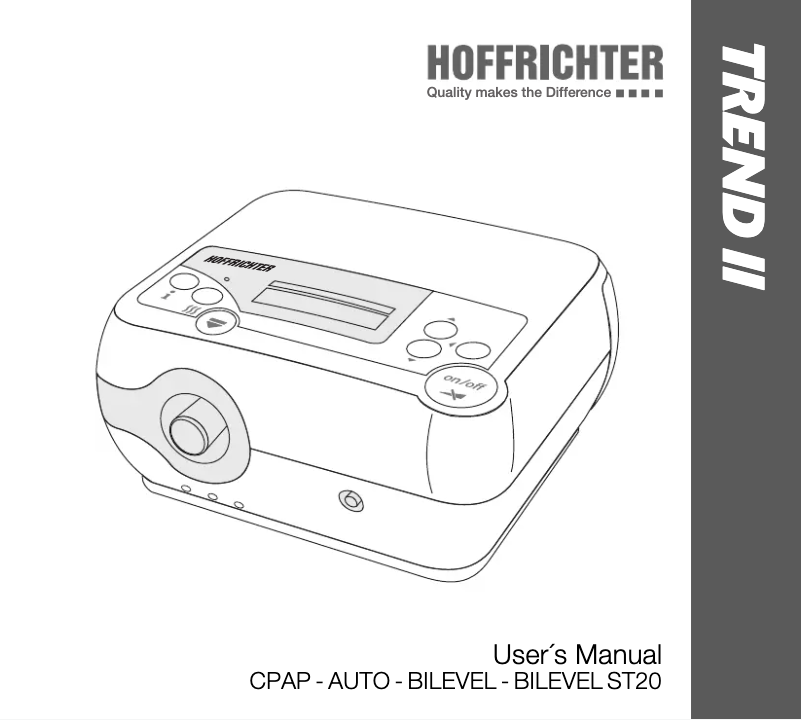 Image de la première page du manuel de l'appareil Trend II Auto